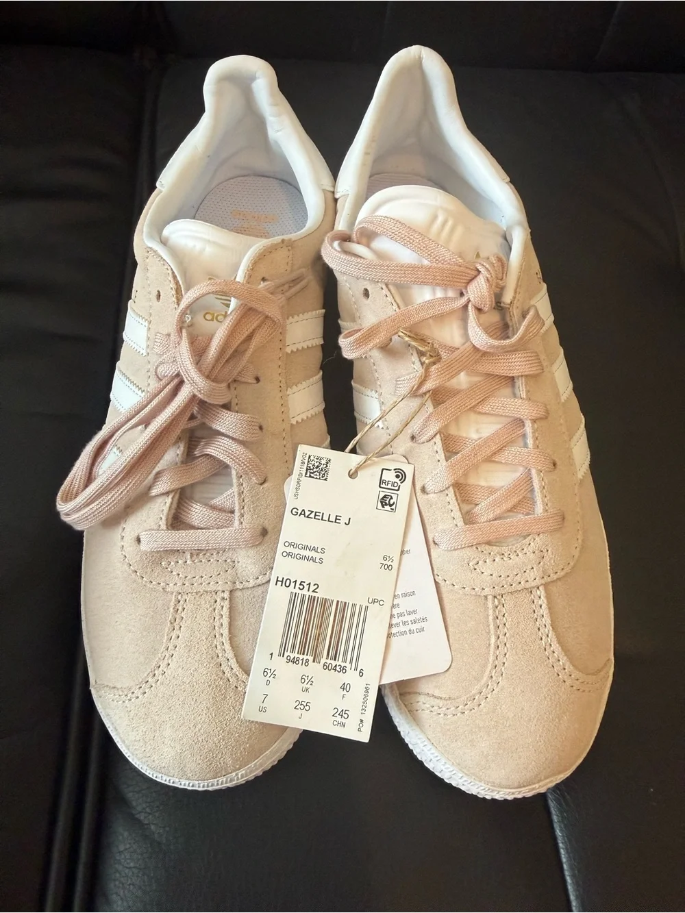 adidas Gazelle J Women's Sneakers in Blush Pink and White